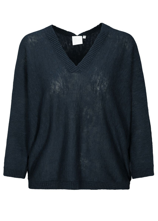 Linen V-Neck knitted