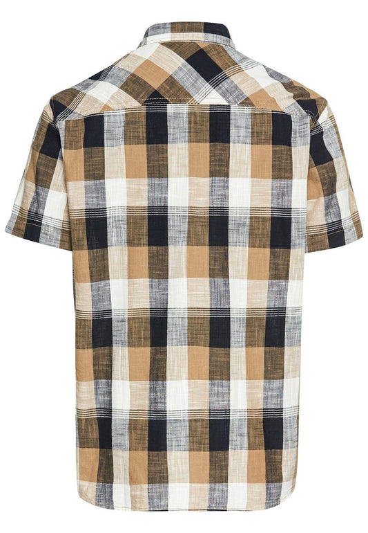 Kariertes Kurzarmhemd aus reiner Baumwolle