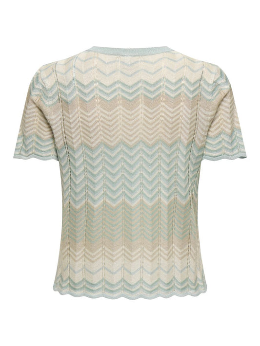 ONLALVIRA LIFE SS GLITTER O-NECK KNT