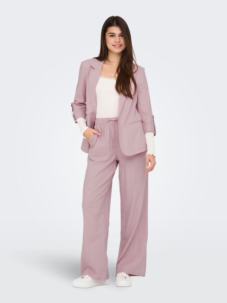 ONLCARO MW LINEN BL PULL-UP PANT CC PNT