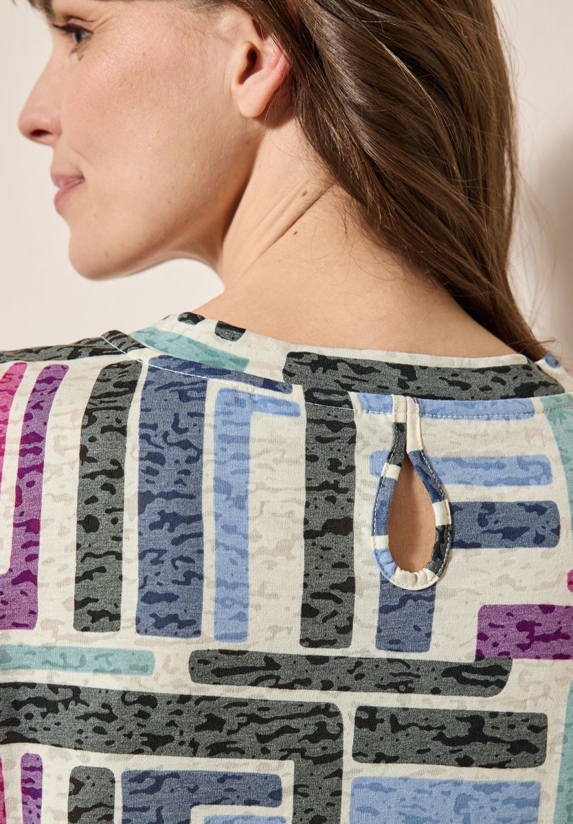 Gemustertes Ausbrenner-Shirt