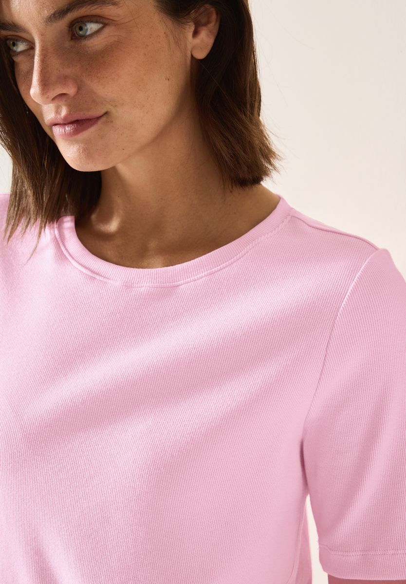 Basic Rippstruktur T-Shirt