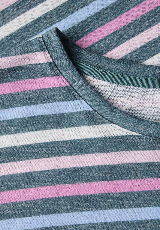 Leinen-Look Streifen-Shirt