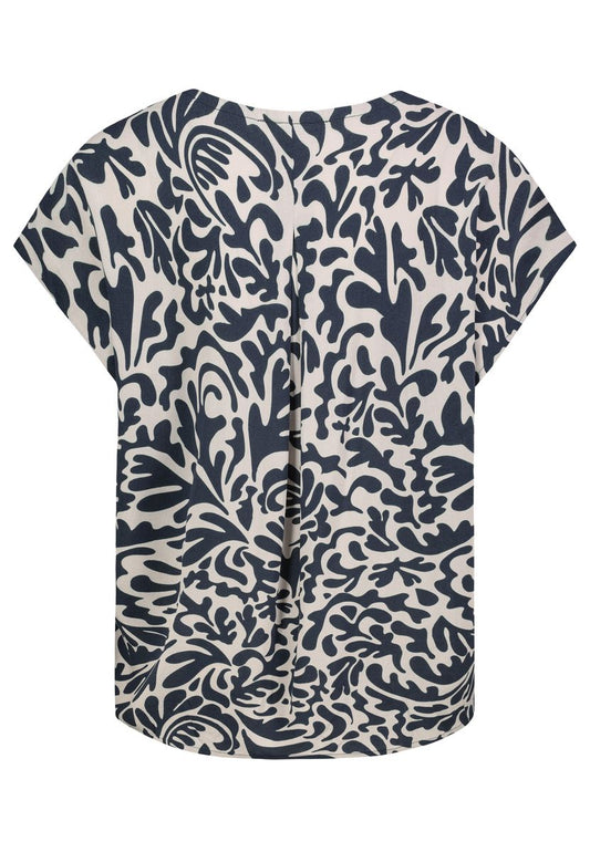 DOB Bluse, V-Ausschnitt mit eingele