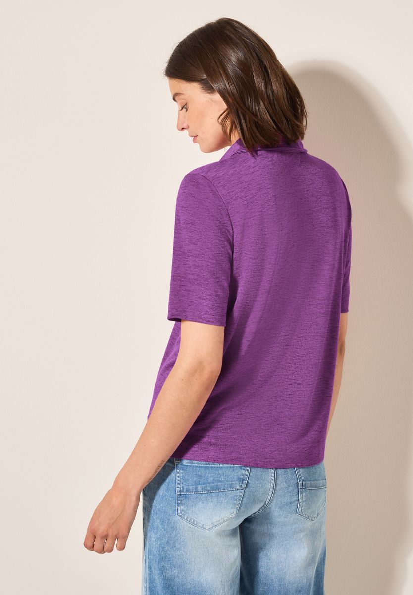 Poloshirt in Leinen-Optik