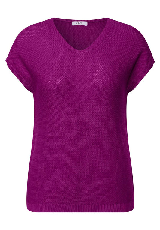 Ärmelloser Strukturpullover