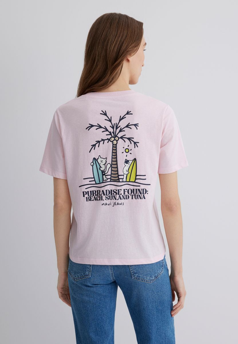 BEACH PRINTED T-SHIRT