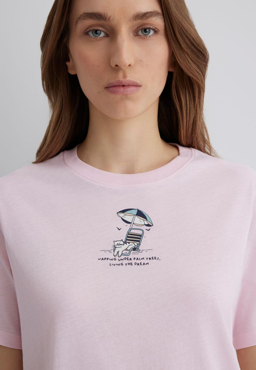 BEACH PRINTED T-SHIRT