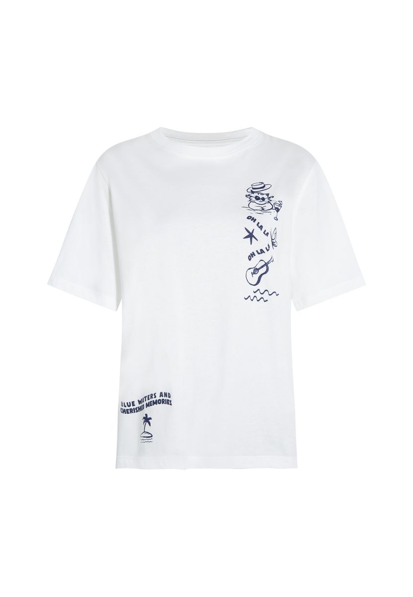 BEACH PRINTED T-SHIRT