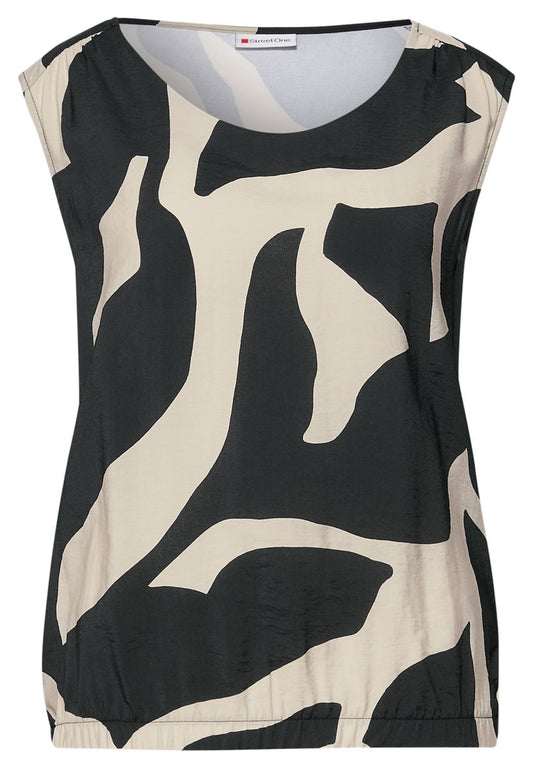 Strukturmix Top mit Print