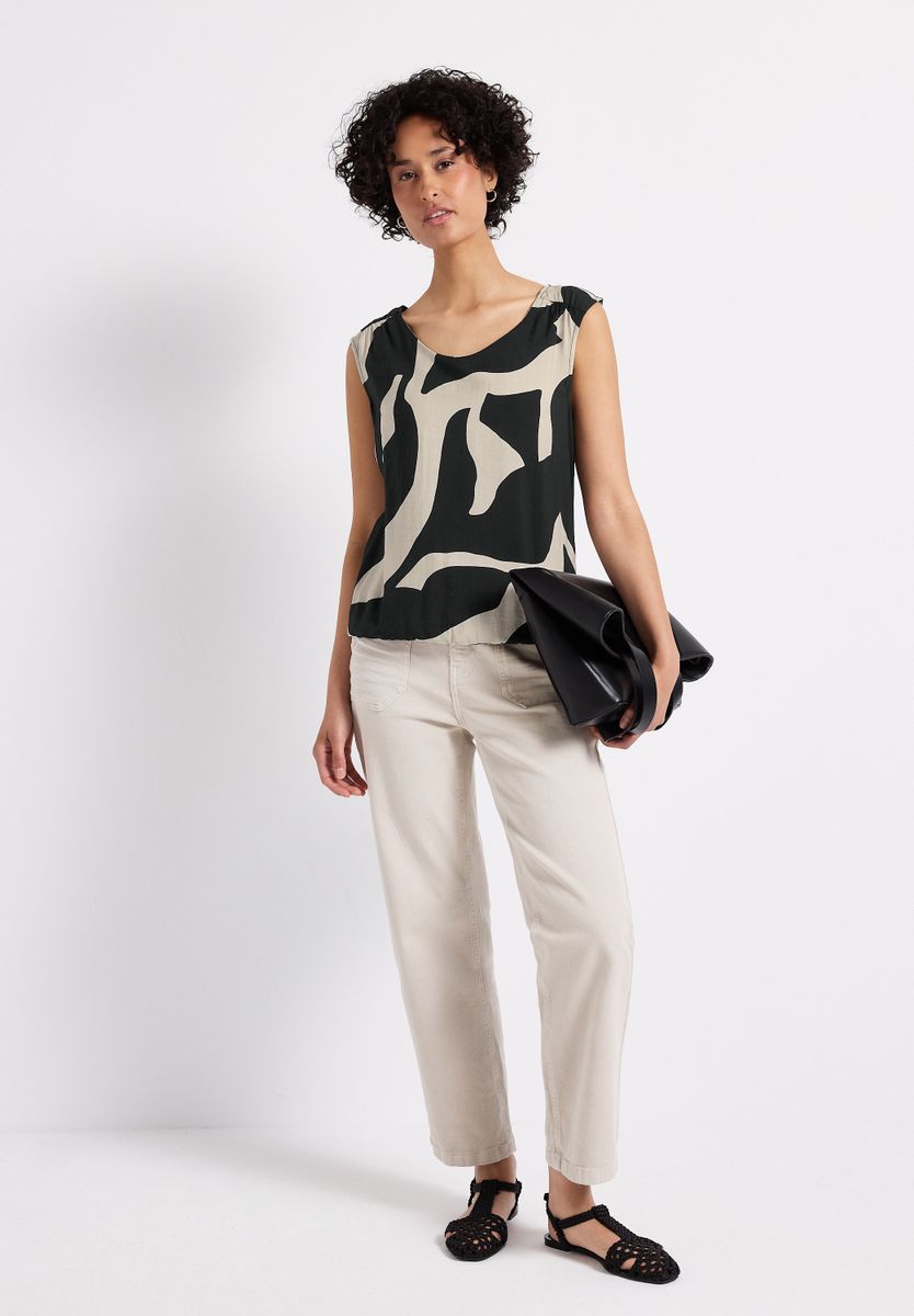 Strukturmix Top mit Print