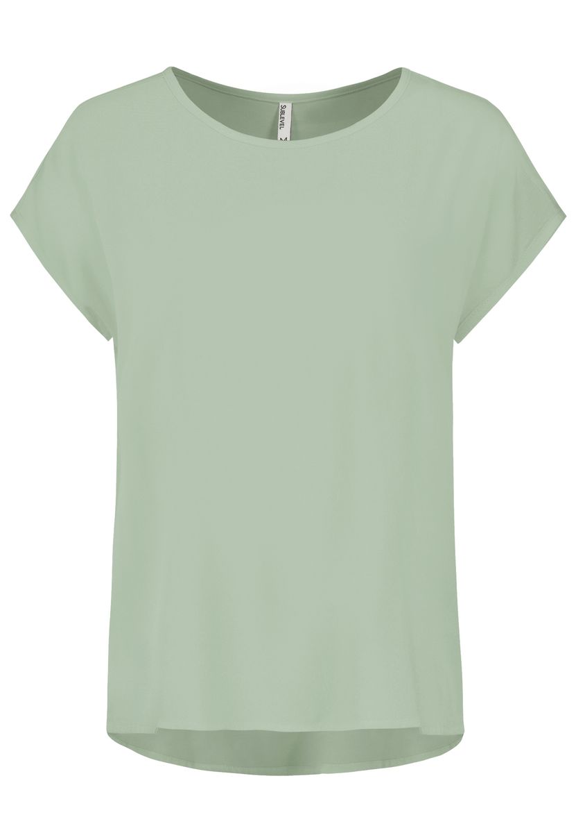 DOB Bluse, Rundhals mit Piping, übe