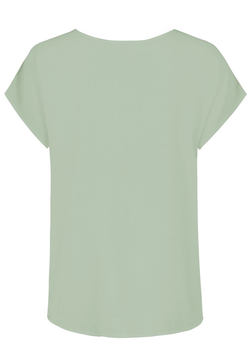 DOB Bluse, Rundhals mit Piping, übe