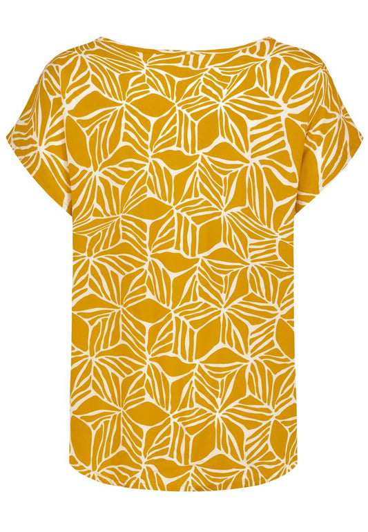 DOB Bluse, Rundhals mit Piping, übe