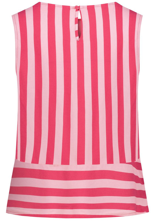 DOB Bluse, ohne Ärmel, Rundhals mit