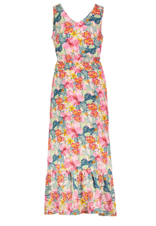 Kleid, maxi, breite Träger, v-Aussc