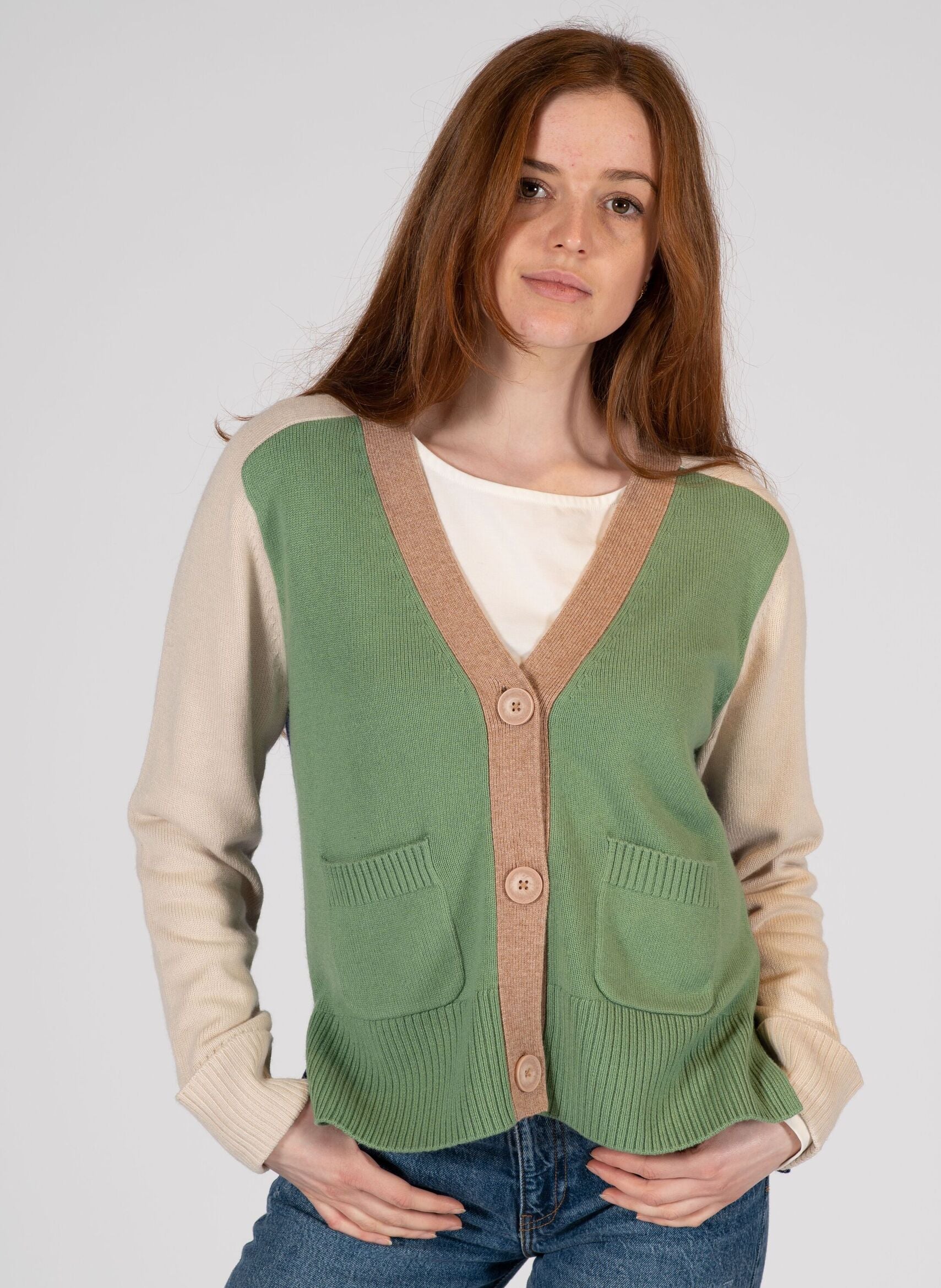 Cardigan knitted, multicolor