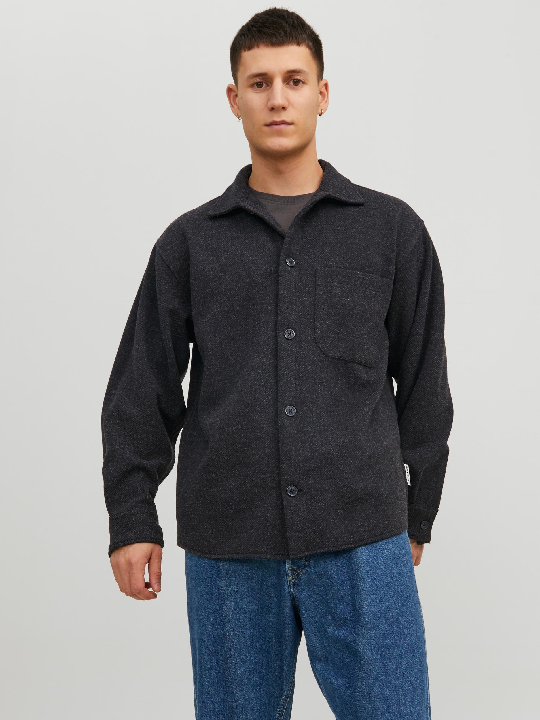 JORZAC MELANGE OVERSHIRT LS