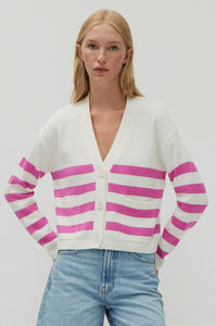 striped cardigan knitted