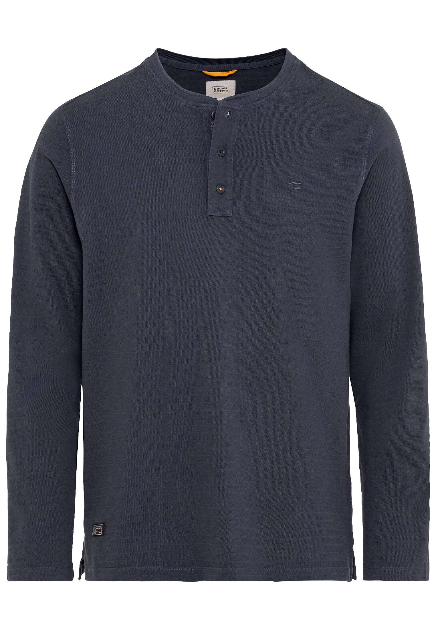 Henley Langarmshirt aus reiner Baumwolle