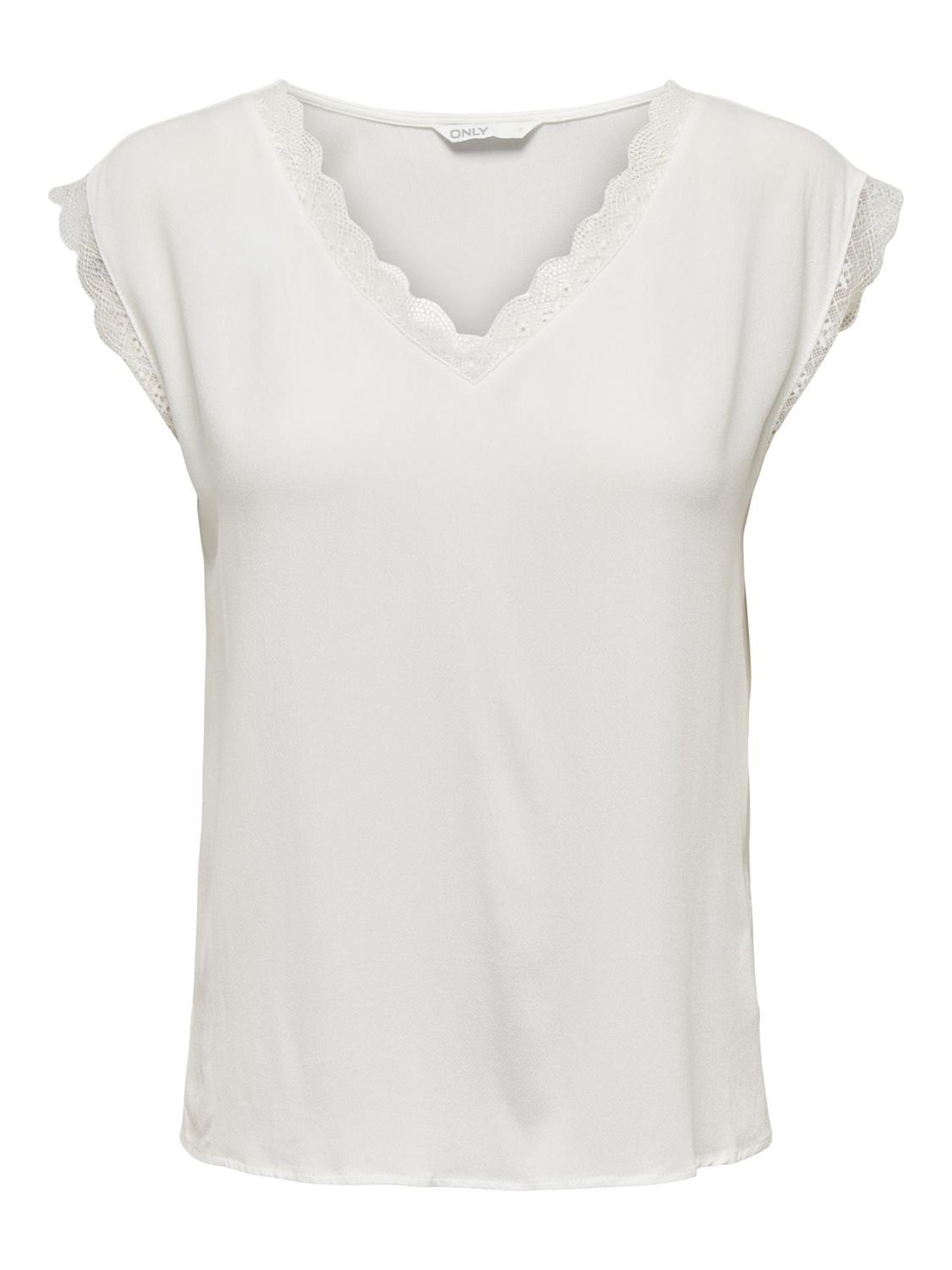 ONLJASMINA S/S V-NECK LACE TOP NOOS PTM