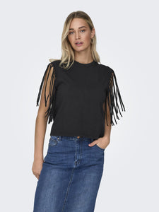 ONLZINNA S/S FRINGE TOP BOX JRS