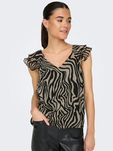 ONLASTA LIFE CAPSLEEVE V-NECK TOP PTM