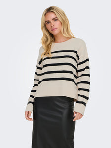 ONLELLY LIFE LS STRIPE O-NECK CC KNT