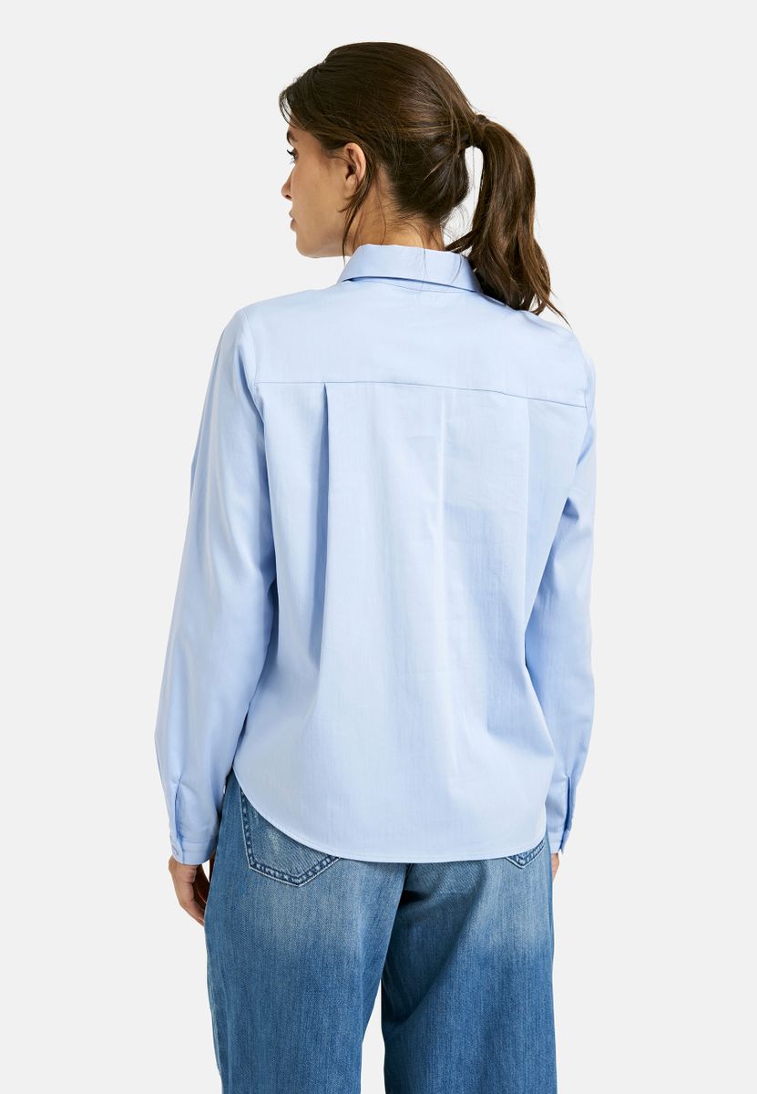 shirt blouse with deco bow tie placket 1/1 sleeve