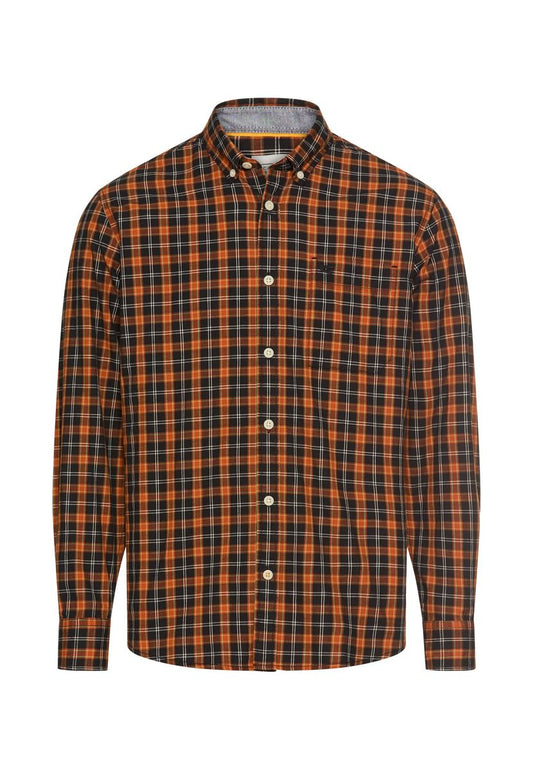 Langarm Shirt aus reiner Baumwolle mit Button-Down-Kragen
