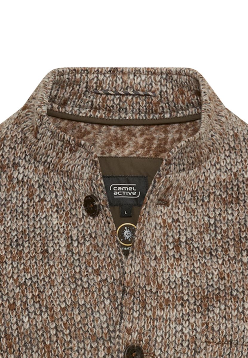 Melierte Jacke mit Stehkragen