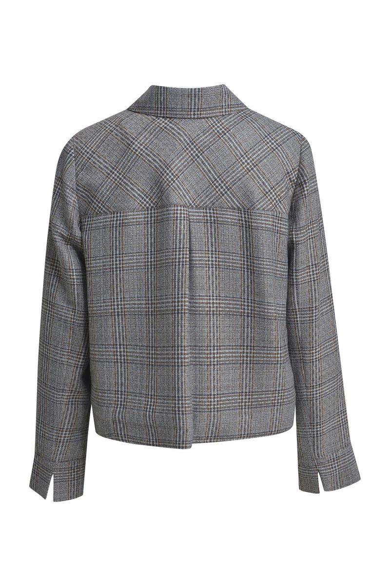 boxy jacket w/ collar & patched pockets 1/1 sleeve