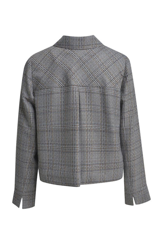 boxy jacket w/ collar & patched pockets 1/1 sleeve