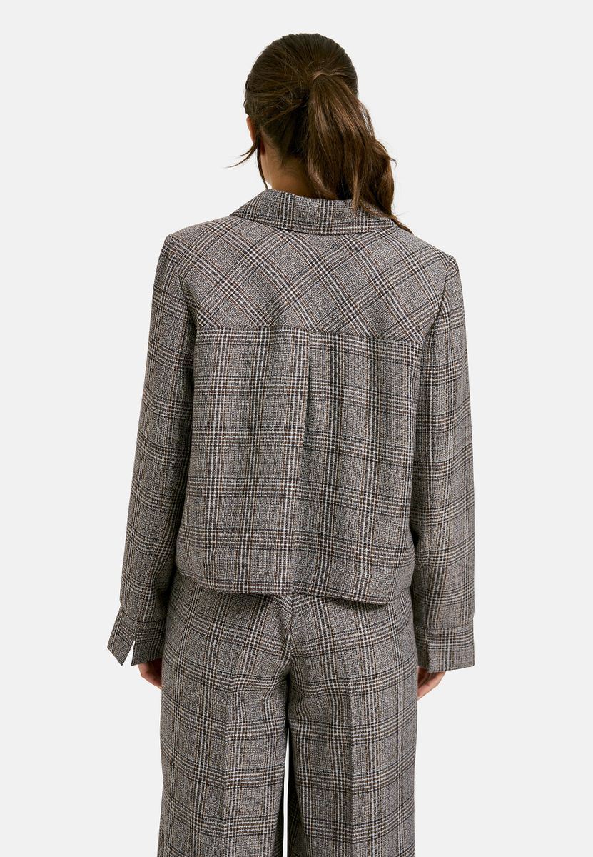 boxy jacket w/ collar & patched pockets 1/1 sleeve