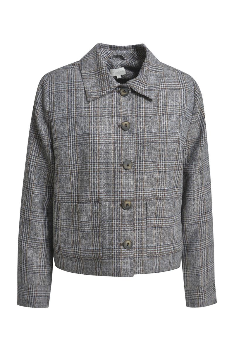 boxy jacket w/ collar & patched pockets 1/1 sleeve