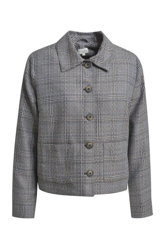 boxy jacket w/ collar & patched pockets 1/1 sleeve