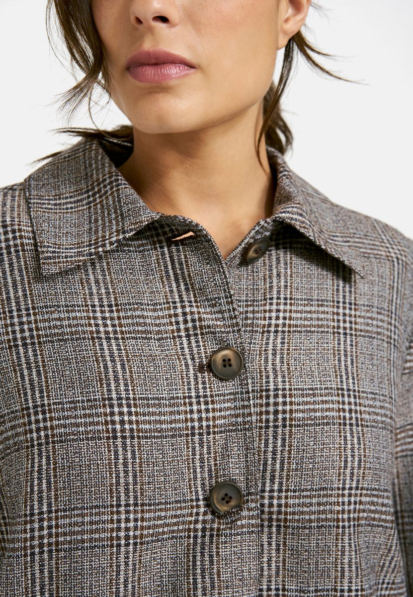 boxy jacket w/ collar & patched pockets 1/1 sleeve