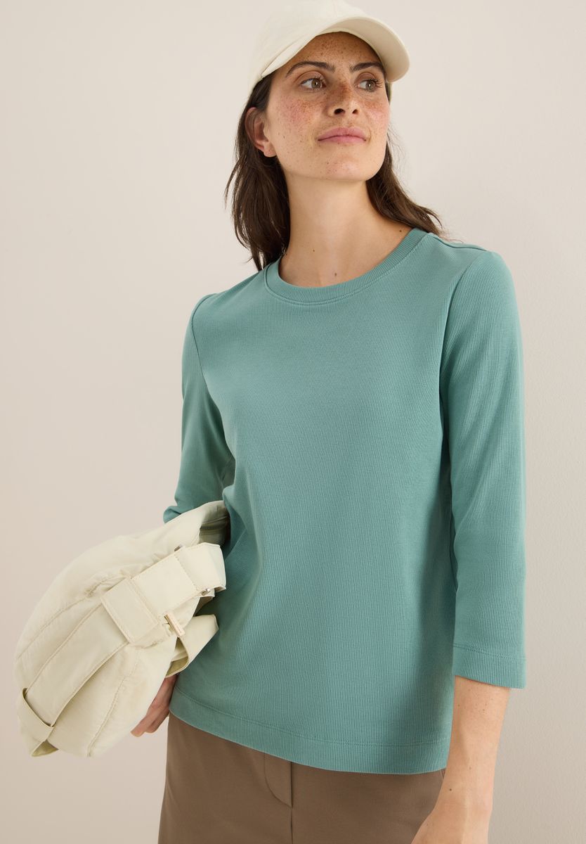 Shirt mit Rippstruktur