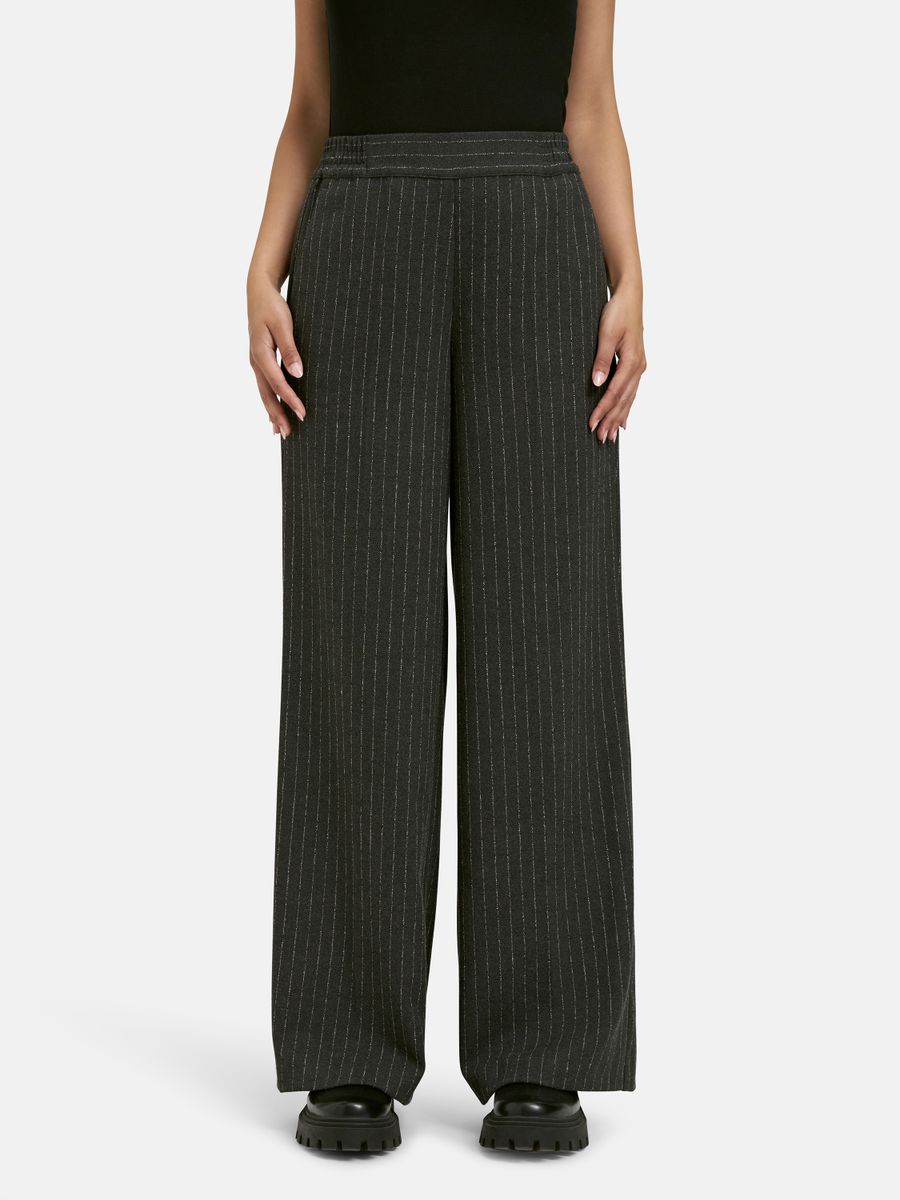 wideleg pants elastic waist french pockets