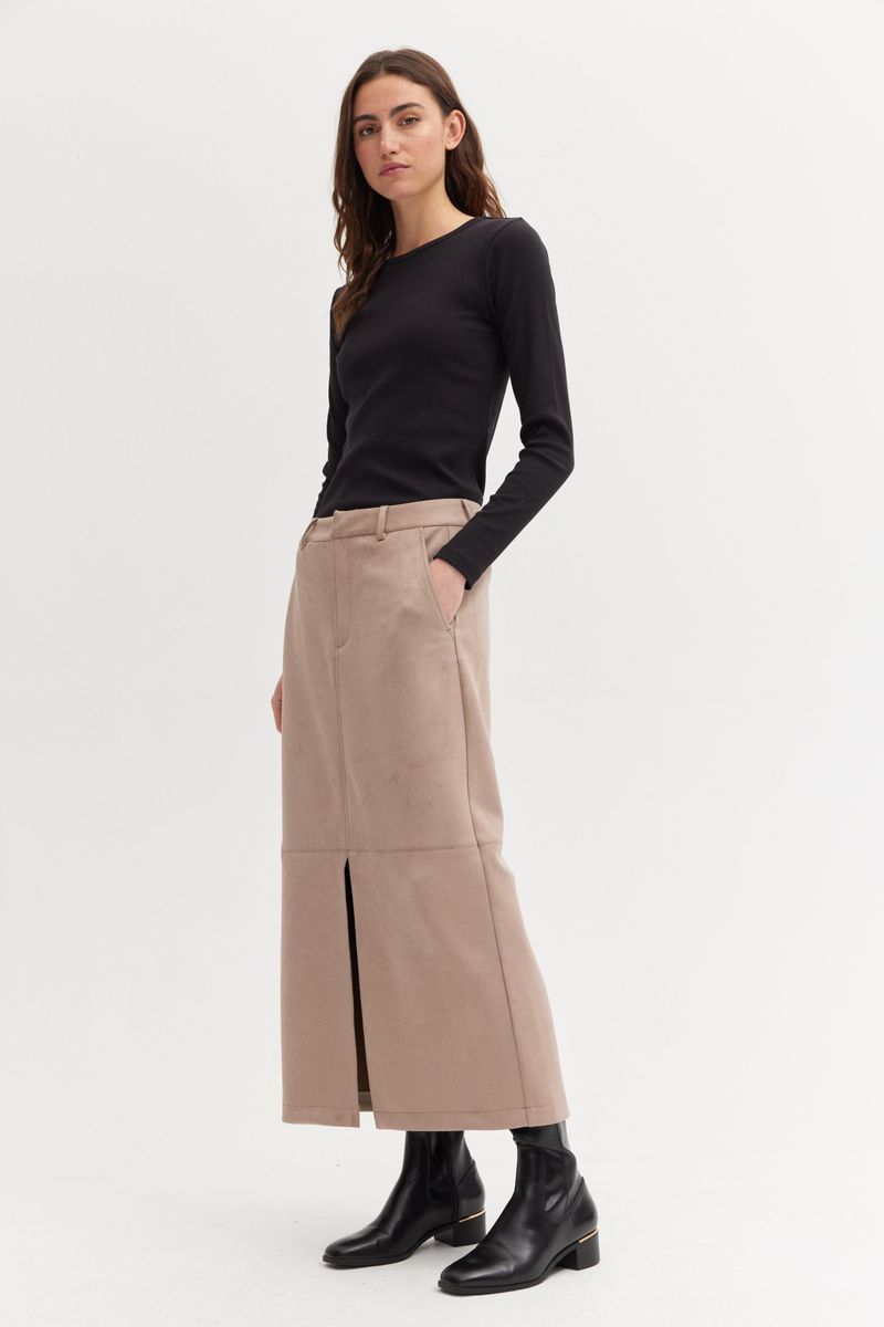 Vegan Suede Leather Skirt