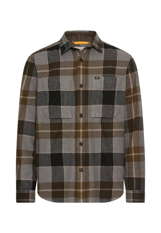 Flanellhemd mit Kontrastdetails und Brusttaschen