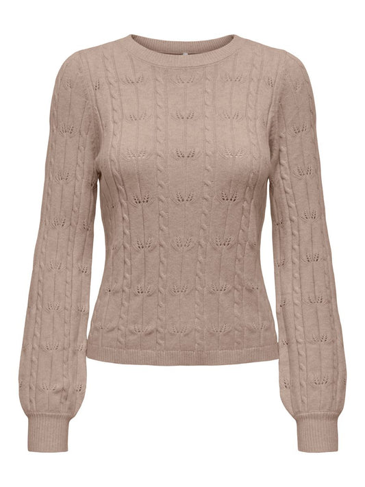 ONLKATIA LS STRUCTURE O-NECK PULL CC KNT