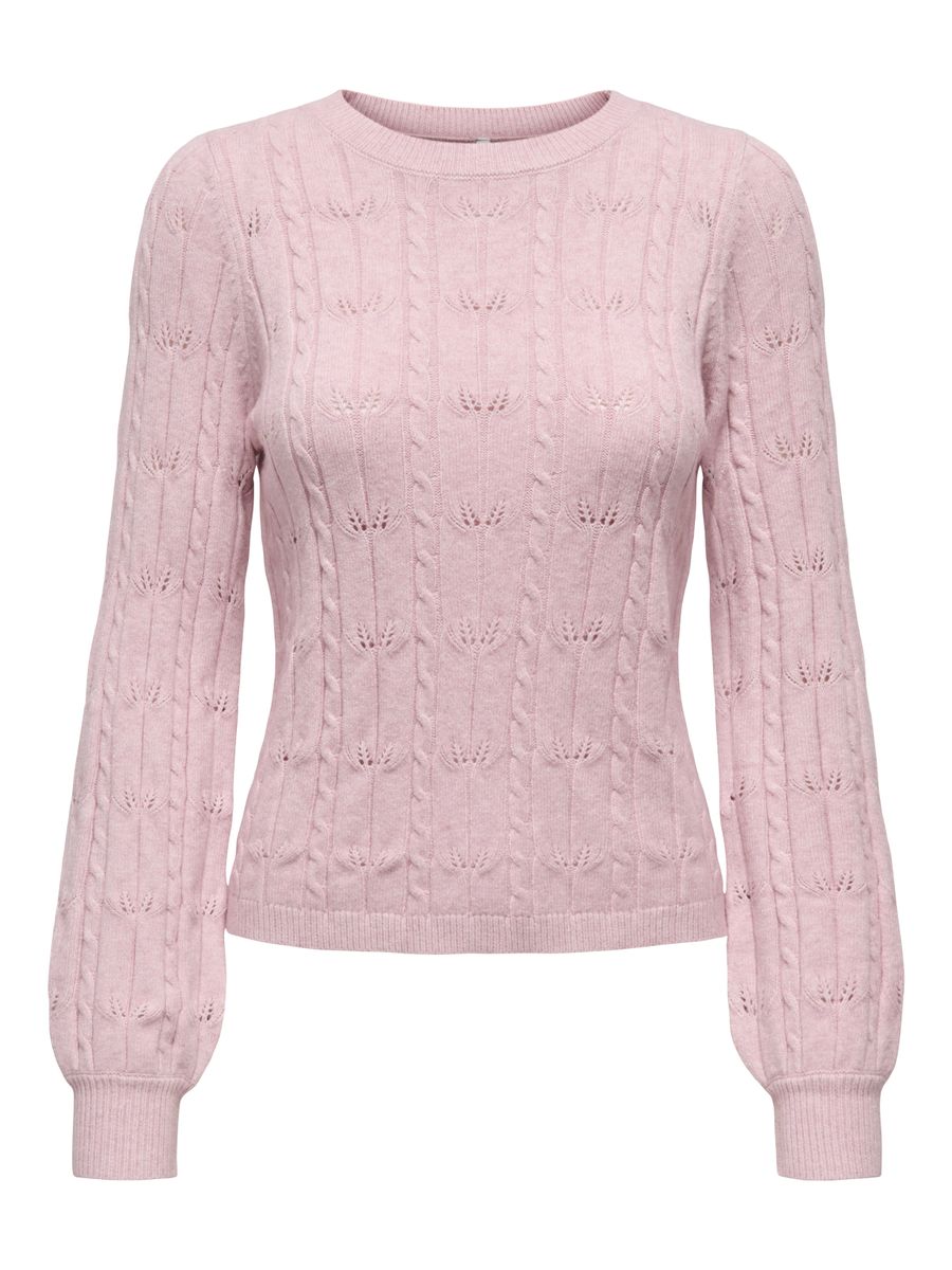 ONLKATIA LS STRUCTURE O-NECK PULL CC KNT