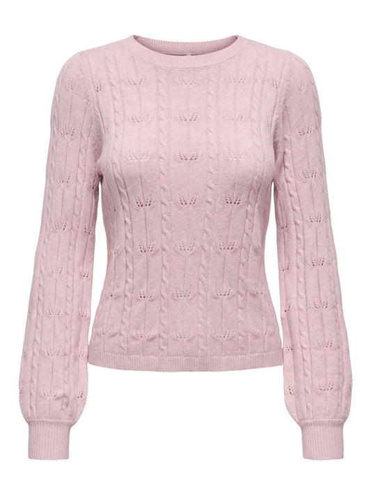 ONLKATIA LS STRUCTURE O-NECK PULL CC KNT