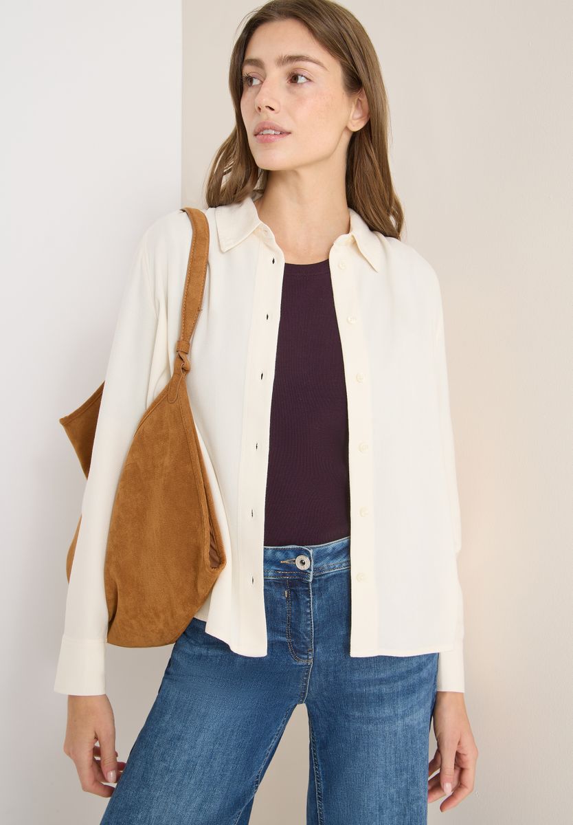 Softe Melange Hemdbluse