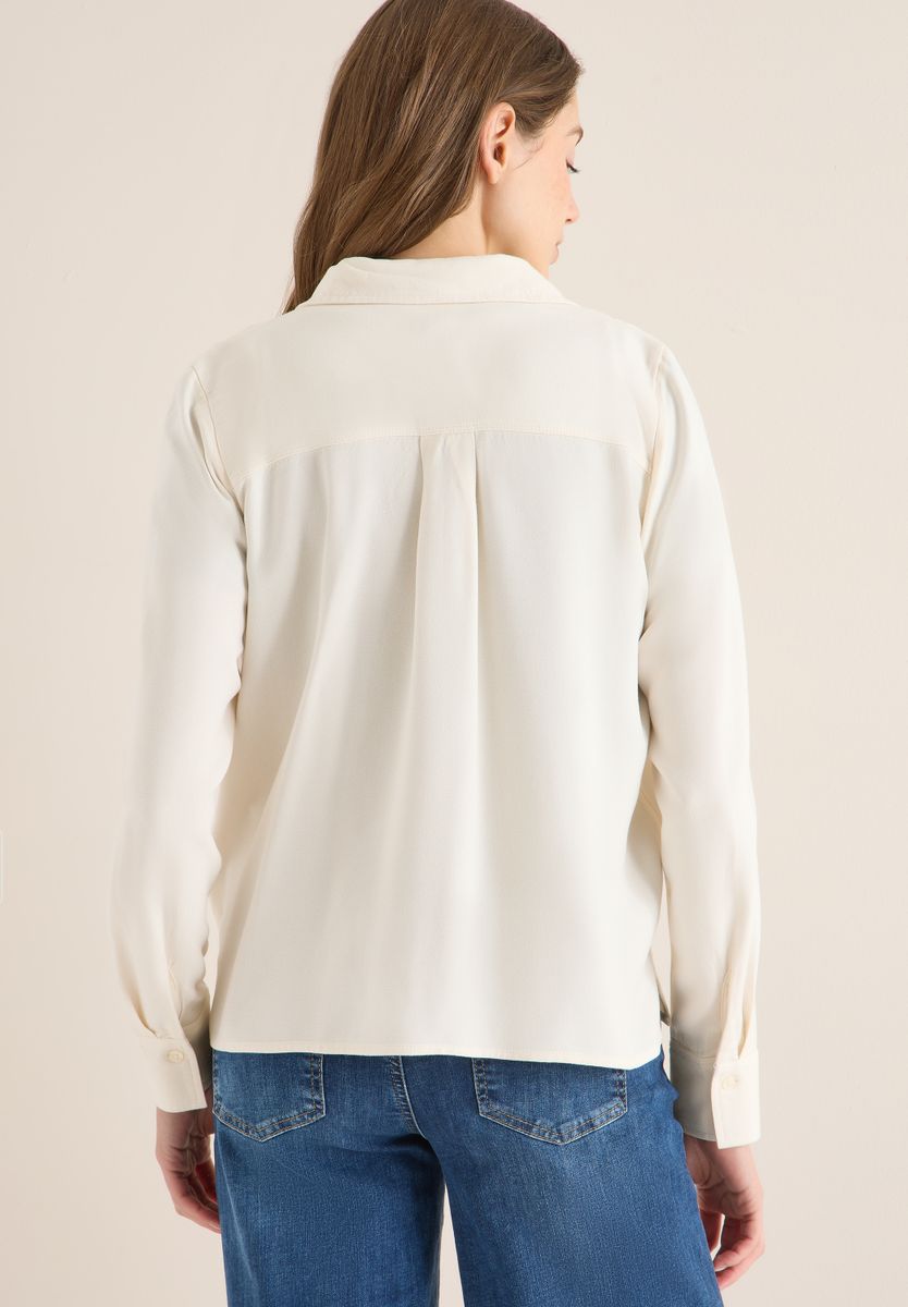 Softe Melange Hemdbluse