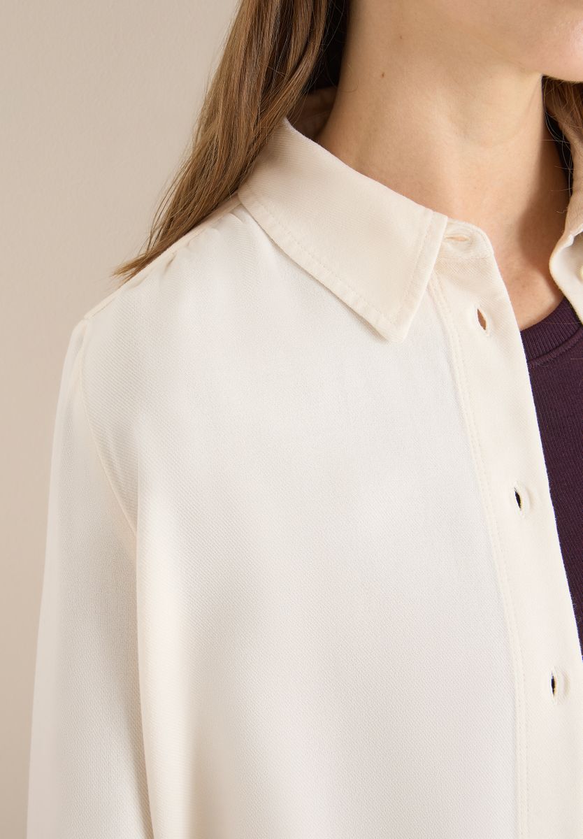 Softe Melange Hemdbluse