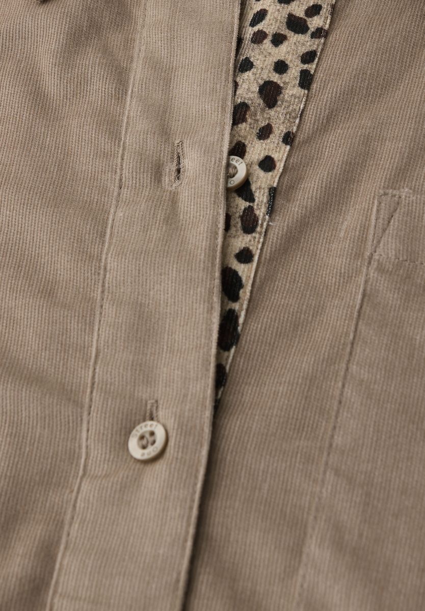 Cordbluse mit Tapedetails