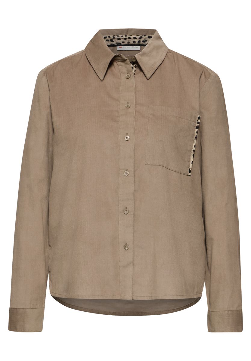 Cordbluse mit Tapedetails