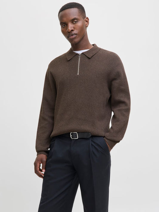 JPRBLAMILANO STITCH KNIT ZIP POLO SN